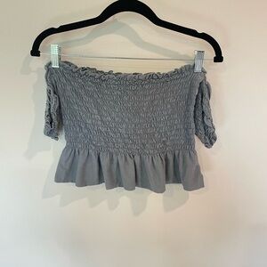 Truly Madly Deeply Rushed Off the Shoulder Crop Top